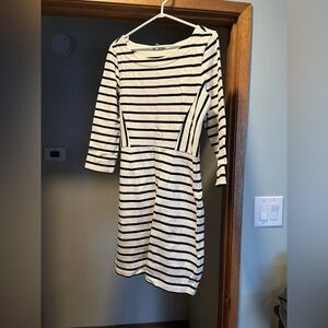 GAP L Black & white striped dress